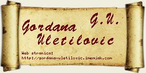 Gordana Uletilović vizit kartica